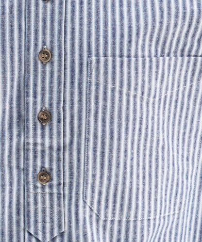 Grandfather Shirt | Navy/Wit streep