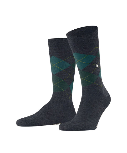 Edinburgh Mel Heren Sokken | Cobalt diamond check