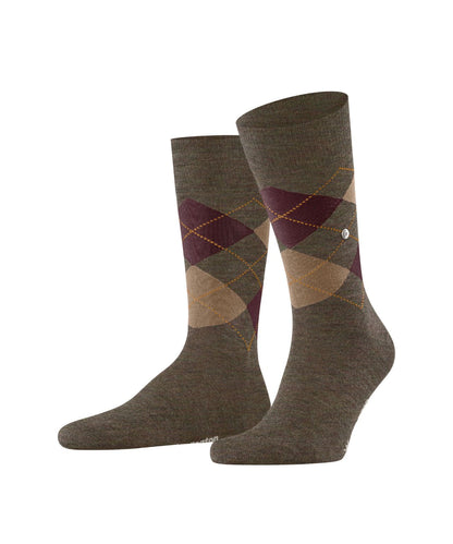 Edinburgh Mel Heren Sokken | Covert Green diamond check