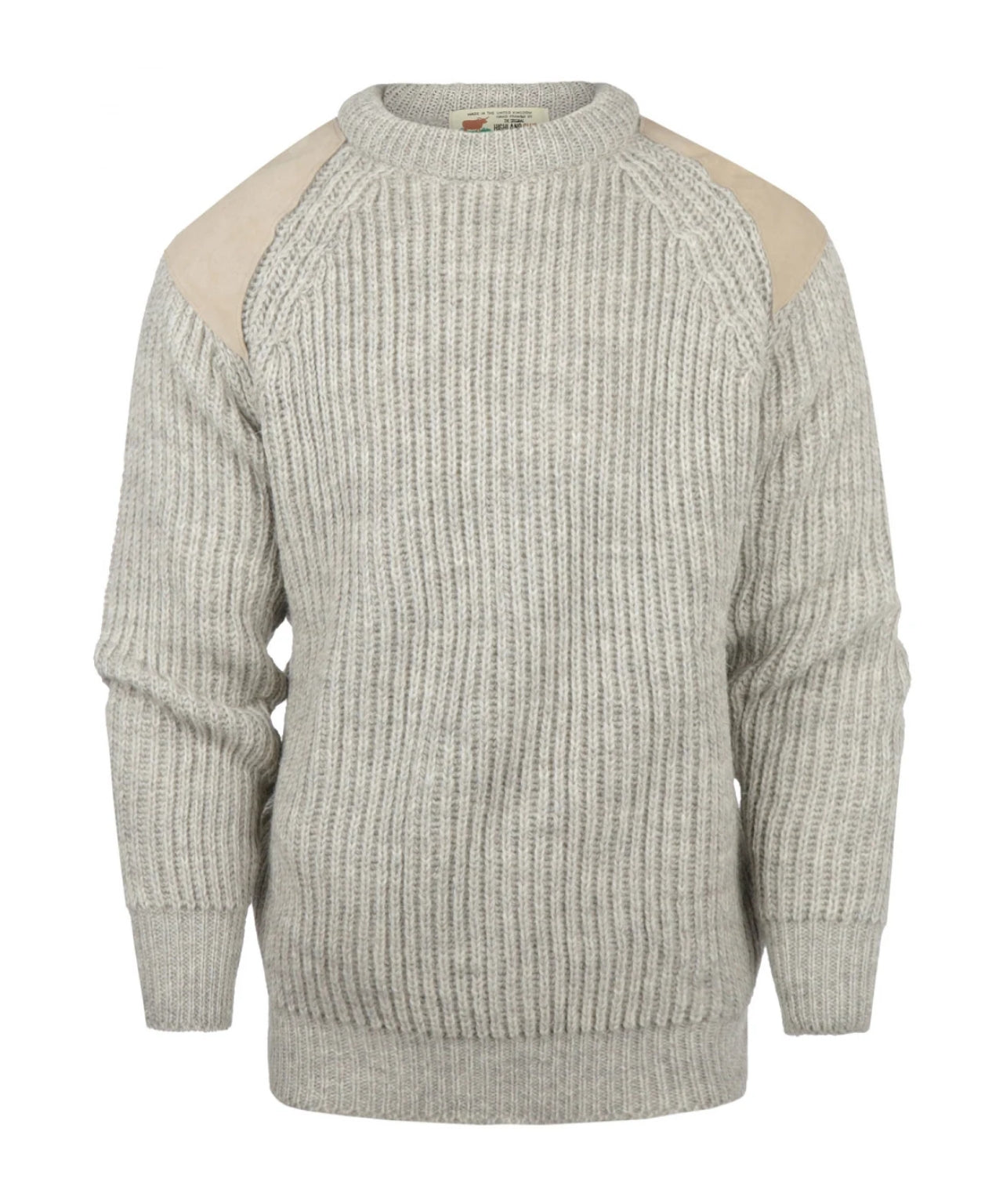Swaledale Wollpullover mit Rundhalsausschnitt | Beige