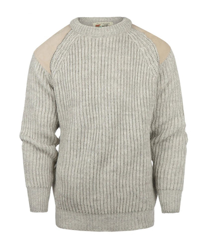 Swaledale Wollpullover mit Rundhalsausschnitt | Beige
