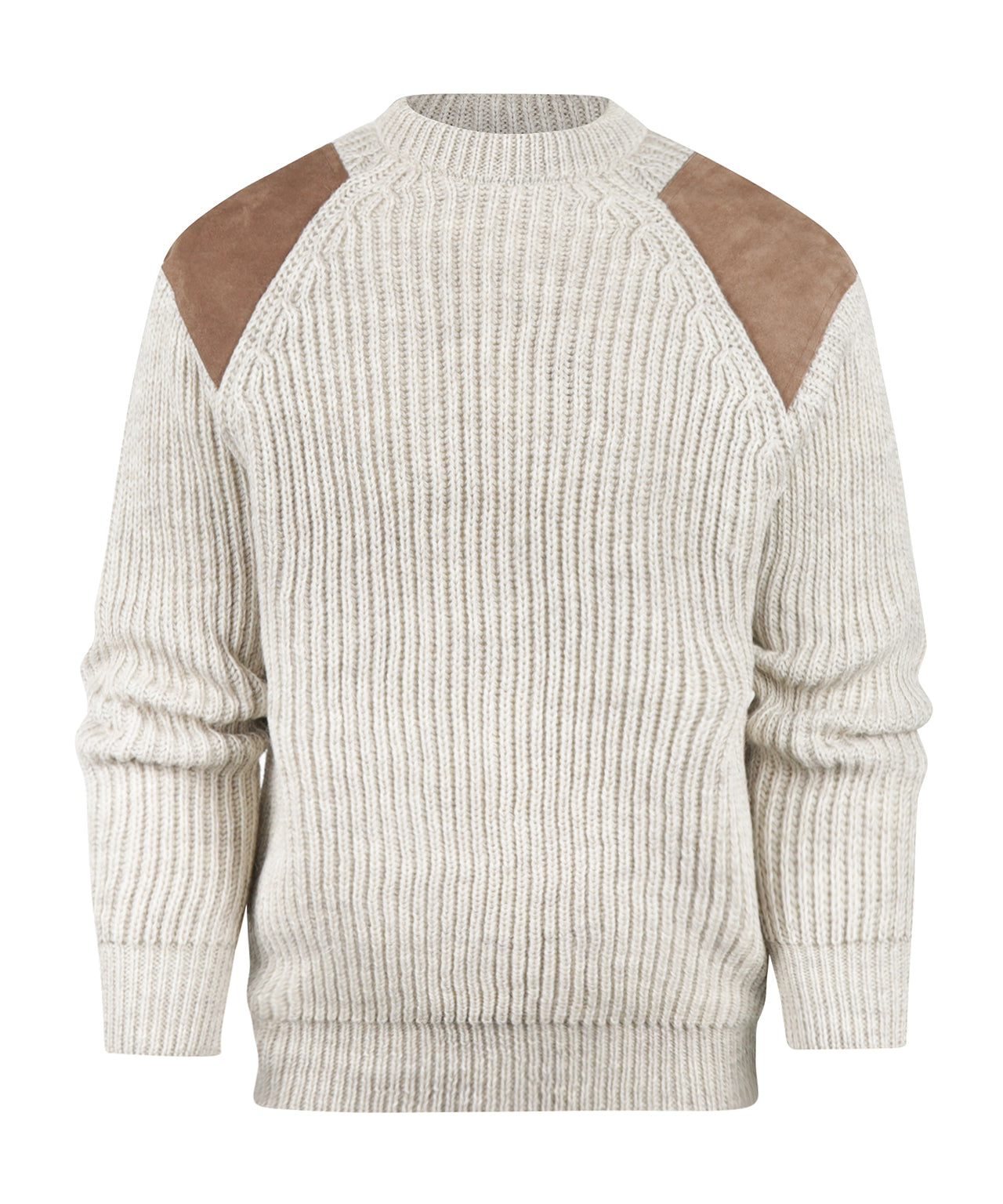 Swaledale Wollpullover mit Rundhalsausschnitt | Braun