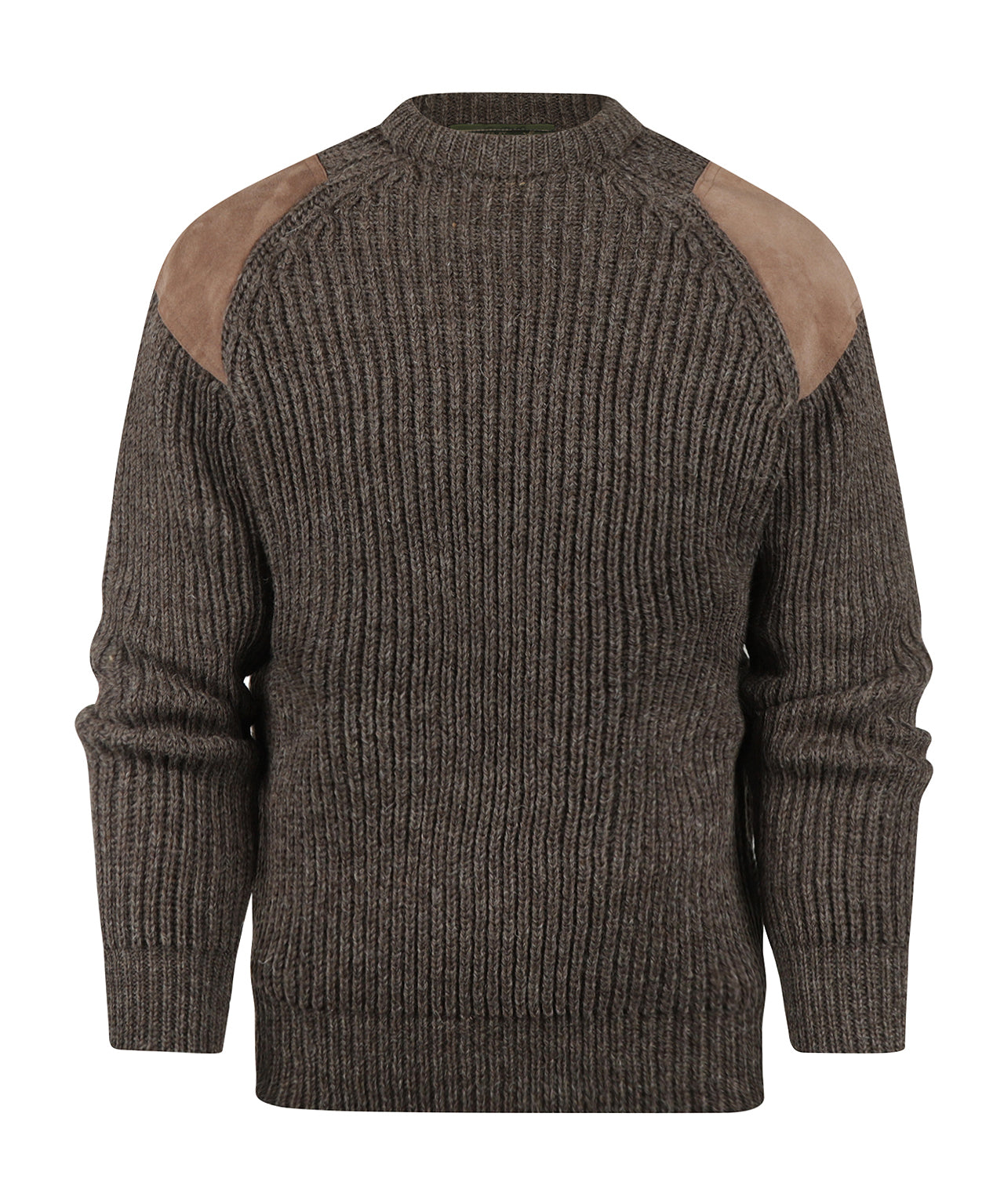 Swaledale Wool Crew Neck Sweater | Brown