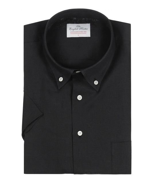 Shirt Linnen Korte Mouw | Zwart