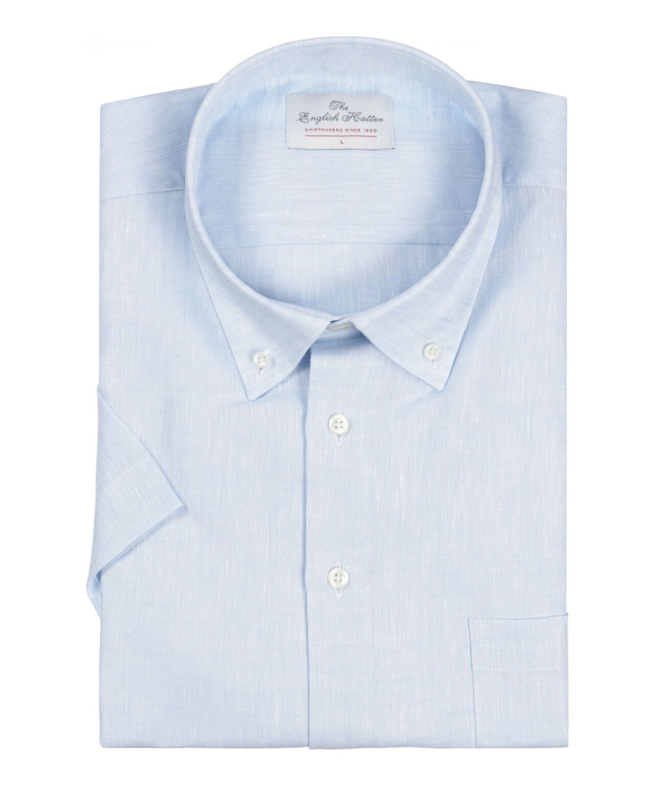 Shirt linen short sleeves | Blue
