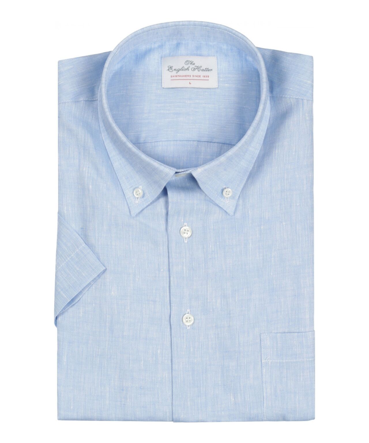 Shirt Linnen Korte Mouw | Mid Blauw