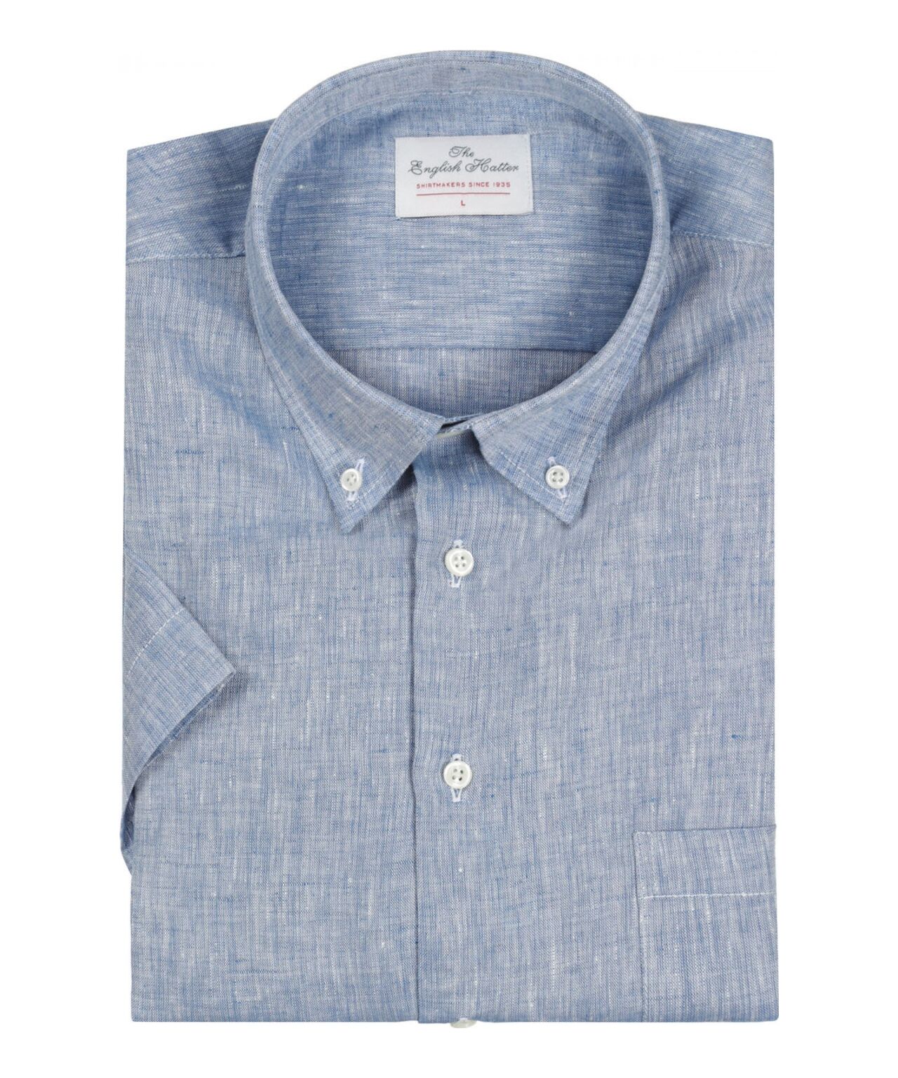 Shirt Linnen Korte Mouw | Blauw