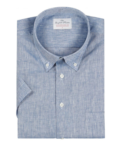 Shirt Linnen Korte Mouw | Blauw
