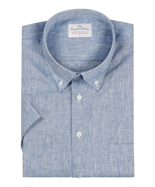 Shirt Linnen Korte Mouw | Blauw