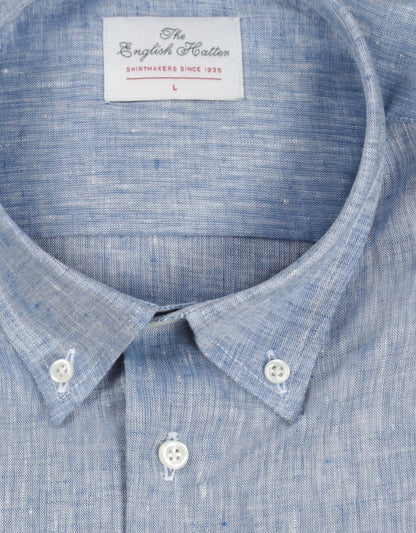 Shirt Linnen Korte Mouw | Blauw