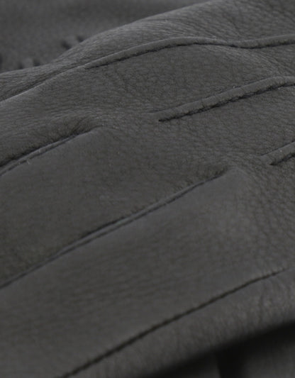 Luxuriöse Hirschlederhandschuhe | Schwarz