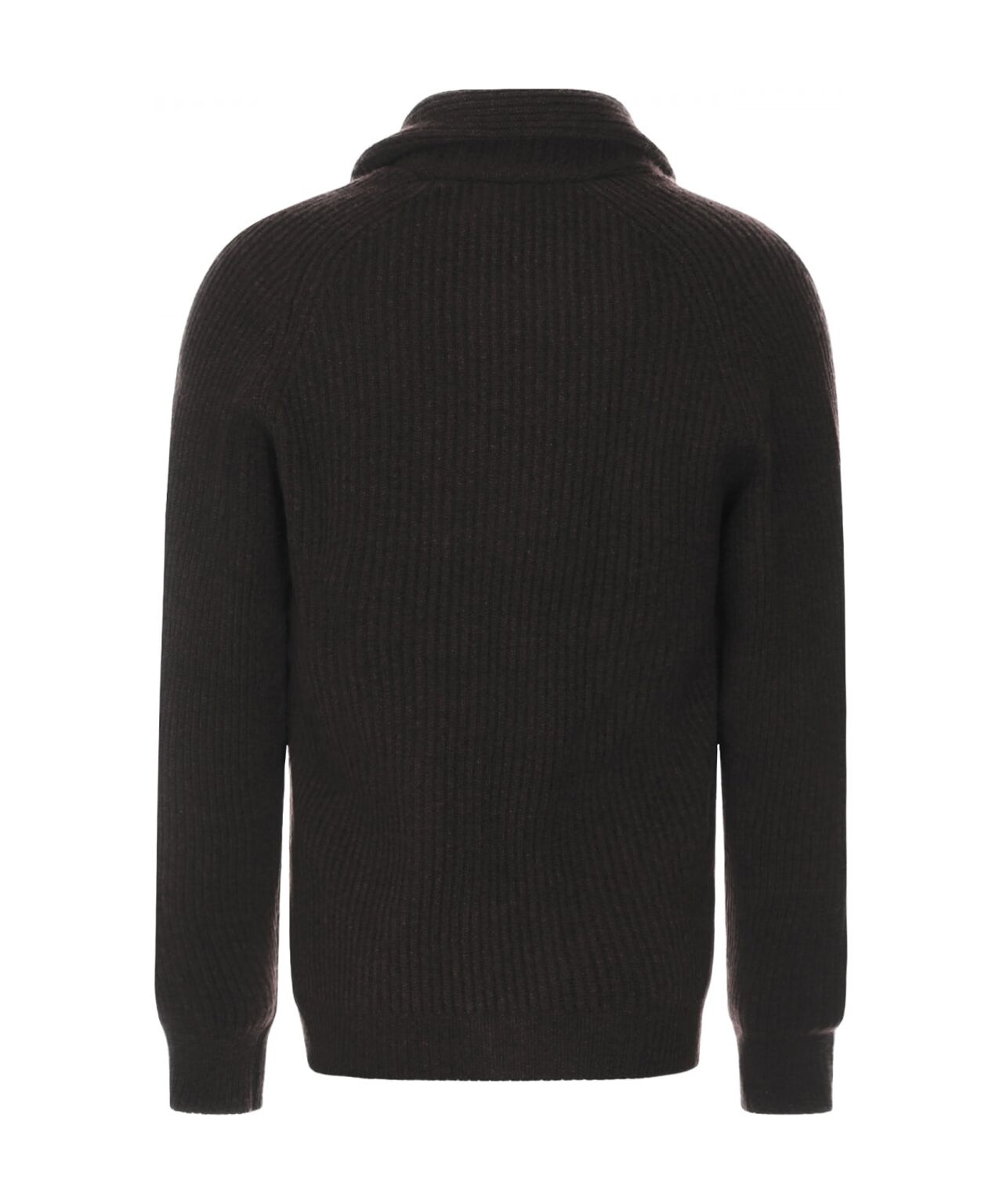 William Lockie Button Cardigan Shawl Collar | Cocoa