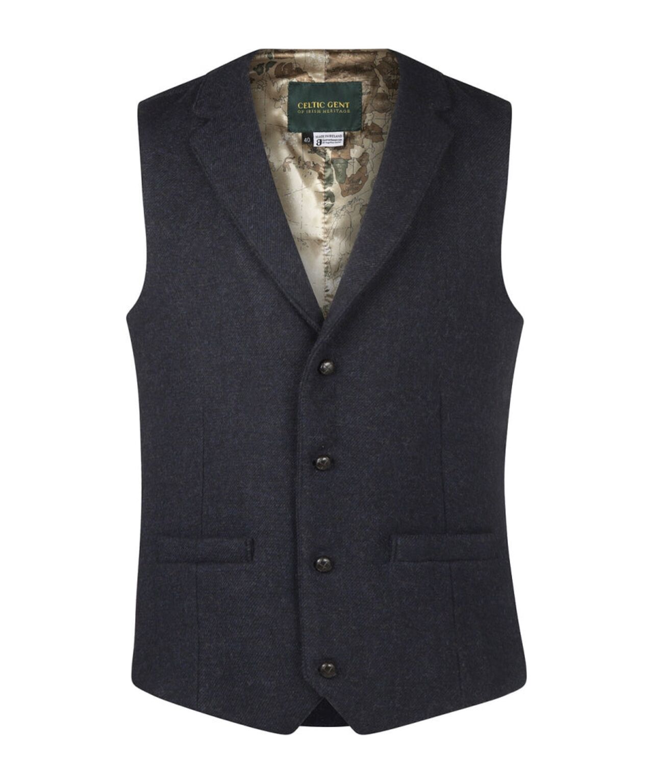 Irische Tweed-Weste | Marineblau