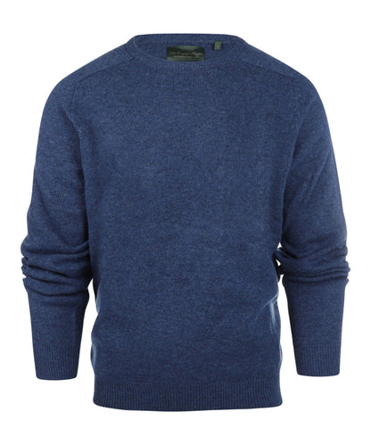 Rundhalspullover aus Lammwolle | Blau