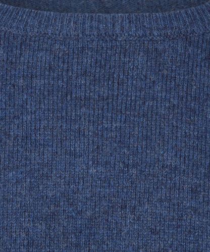Rundhalspullover aus Lammwolle | Blau