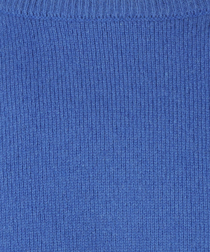 Lambswool round neck sweater | Blue