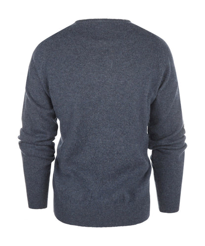 Ronde Hals Lamswol | Denim Blauw