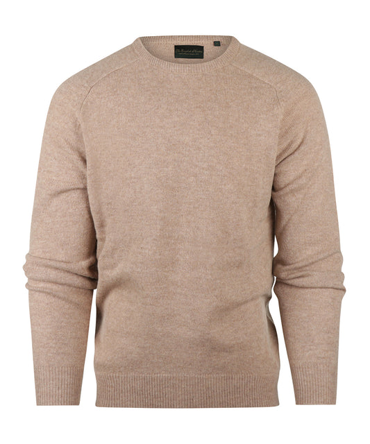 Lamswol Ronde Hals Pullover | Donker Beige