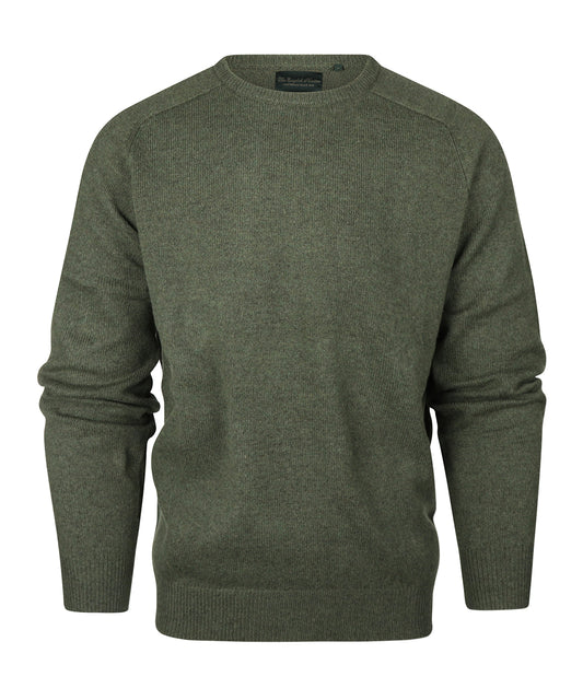 Lamswol Ronde Hals Pullover | Tijmgroen