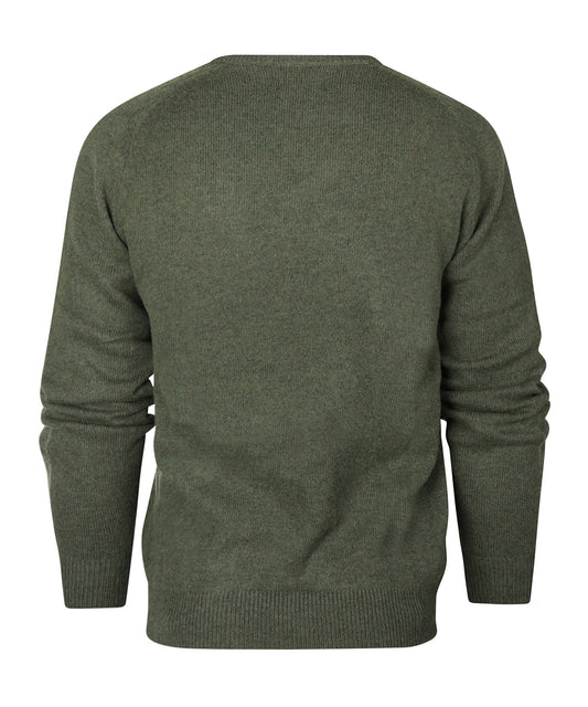 Lamswol Ronde Hals Pullover | Tijmgroen