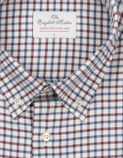 Shirt Button Down | Bordeaux Multi Ruit