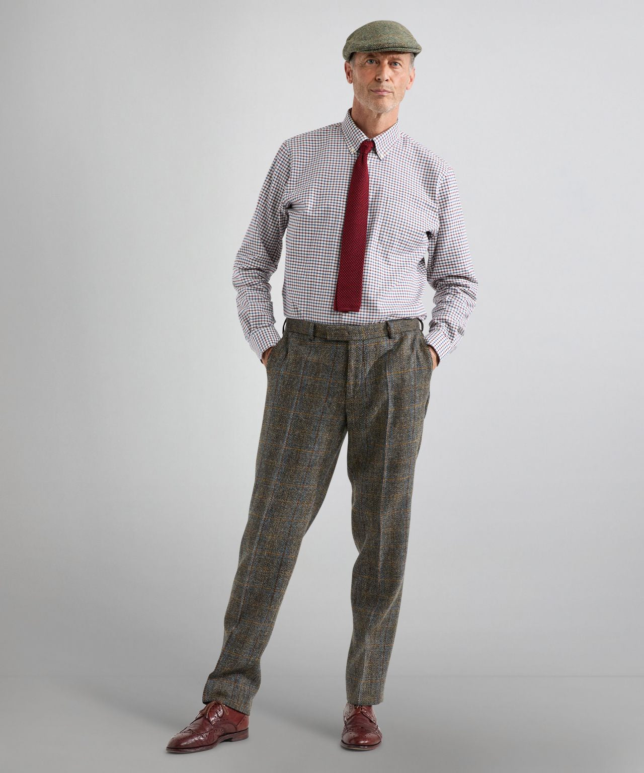 Shirt Button Down | Bordeaux Multi Ruit