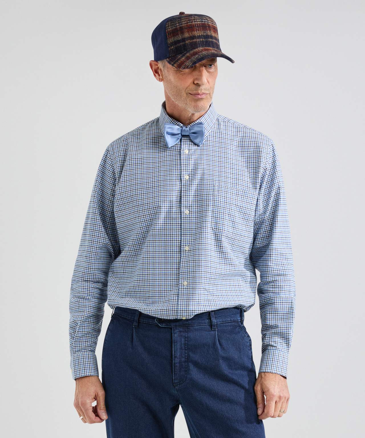 Shirt Button Down | Blauw Navy Ruit