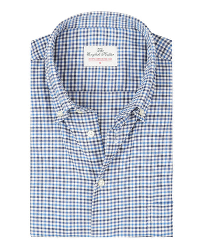 Shirt Button Down | Blauw Navy Ruit
