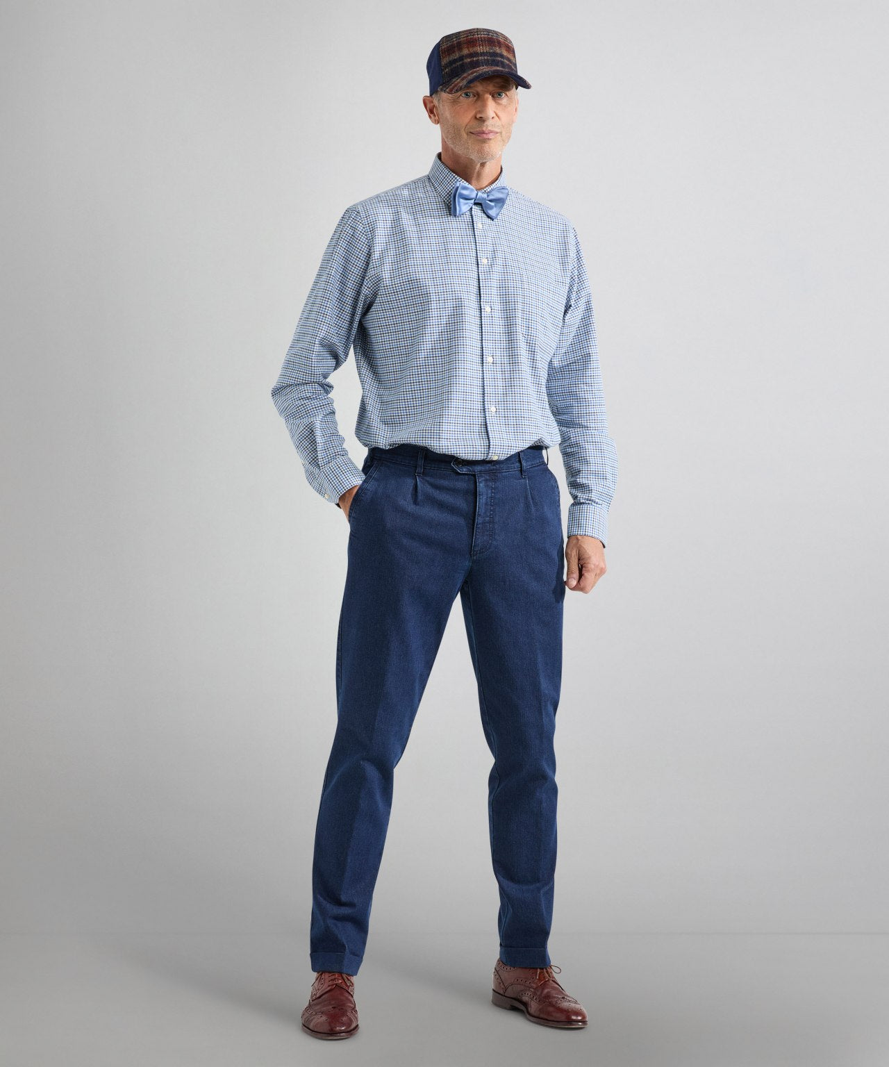 Shirt Button Down | Blauw Navy Ruit