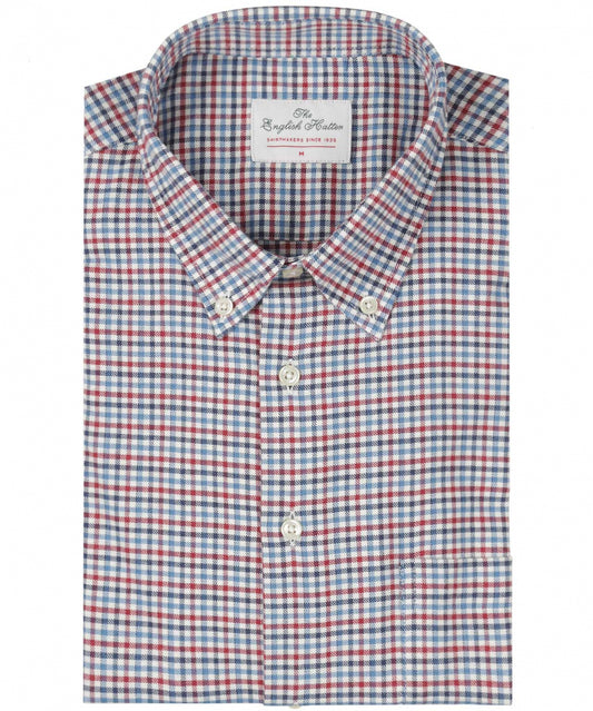 Shirt Button Down | Rood Blauw Multi Ruit