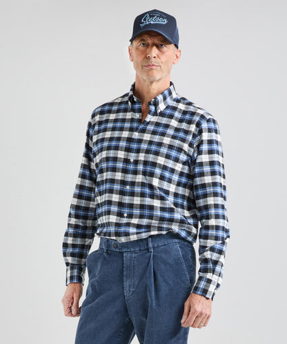 Shirt Button Down | Blauw Multi Ruit Groot