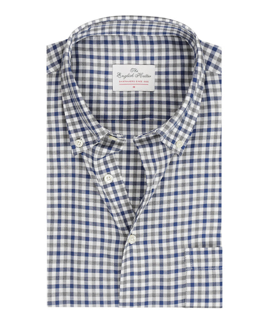 Shirt Button Down | Navy Grijs Multi Ruit