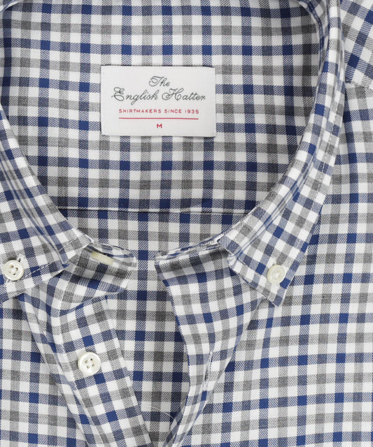 Shirt Button Down | Navy Grijs Multi Ruit