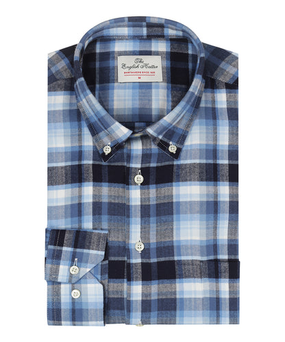 Cotton Shirt Button Down Regular Fit | Blue