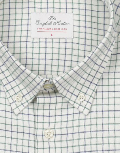 Shirt Button Down | Wit Groen Ruit