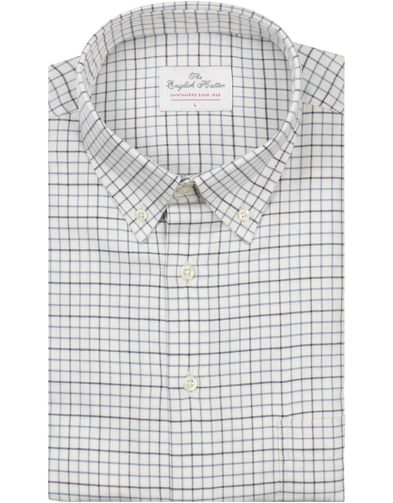 Shirt Button Down | Wit Blauw Ruit