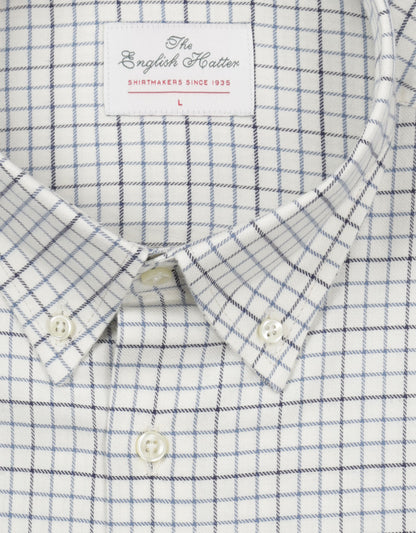 Shirt Button Down | Wit Blauw Ruit