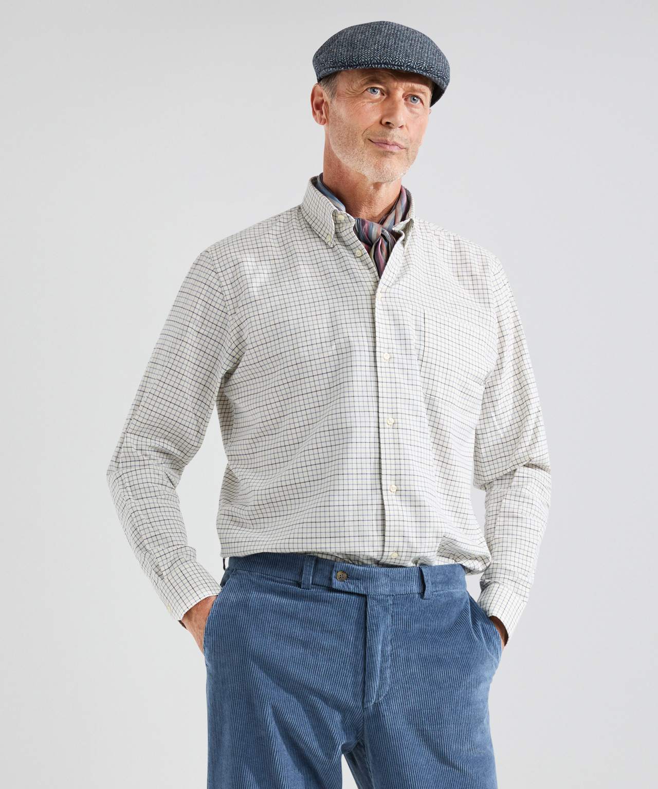 Shirt Button Down | Blauw Navy Ruit