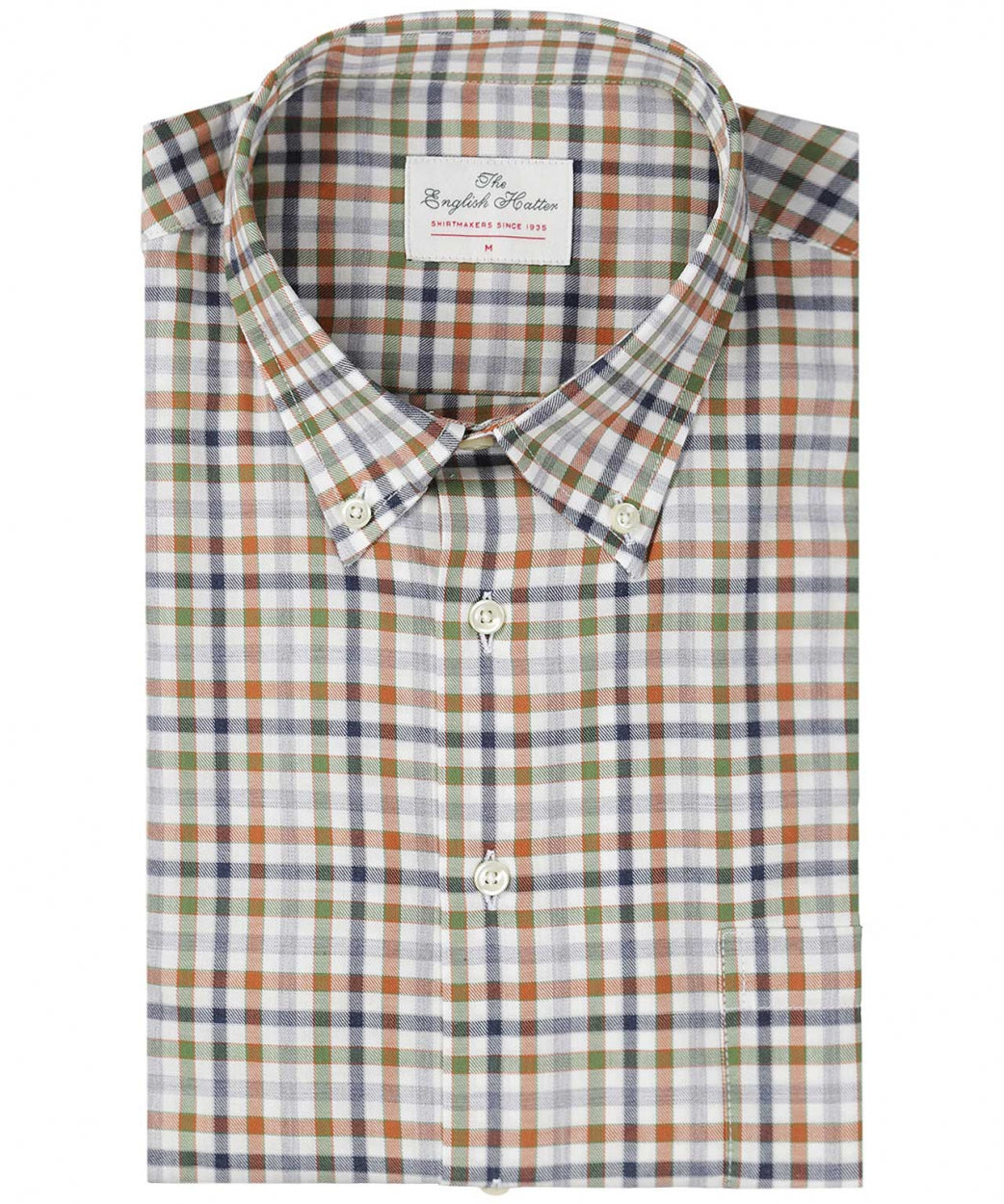 Shirt Button Down | Groen Oranje Multi Ruit