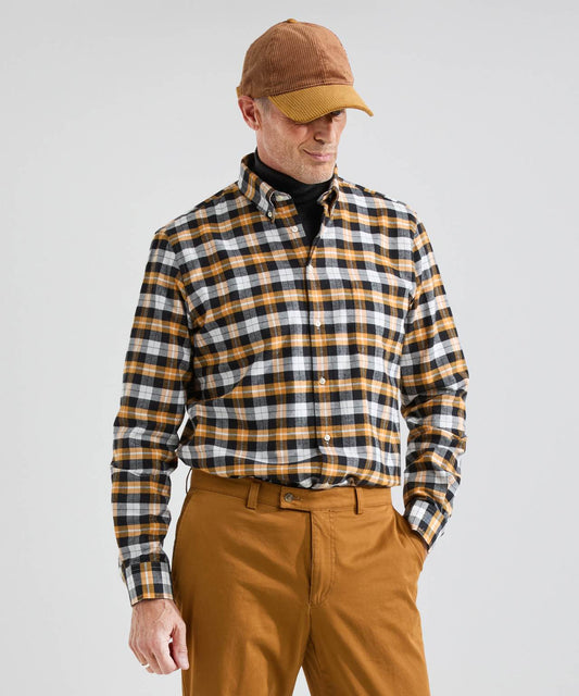 Shirt Button Down | Geel Zwart Multi Ruit