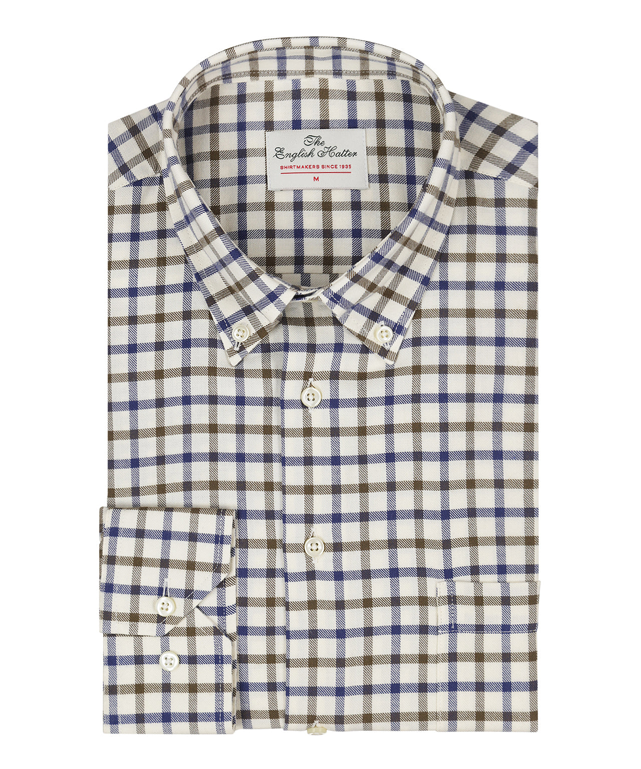 Cotton Shirt Button Down Regular Fit | Brown
