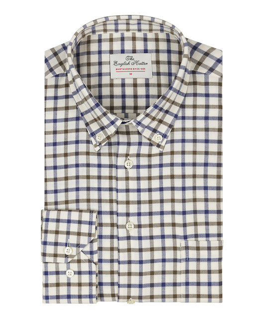 Shirt Button Down | Navy Bruin Ruit