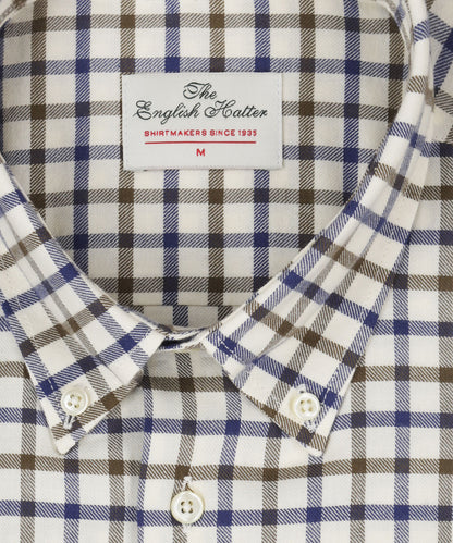 Cotton Shirt Button Down Regular Fit | Brown