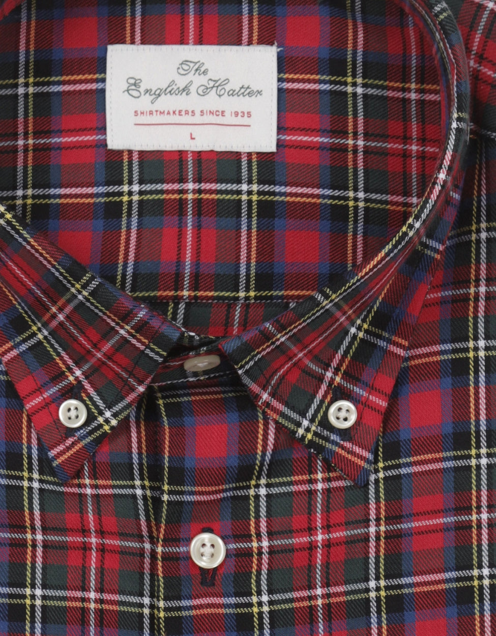 Shirt Button Down | Rood Multi Ruit Groot