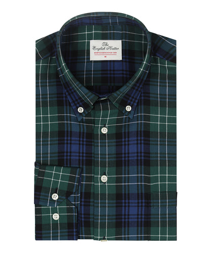 Cotton Shirt Button Down Regular Fit | Green