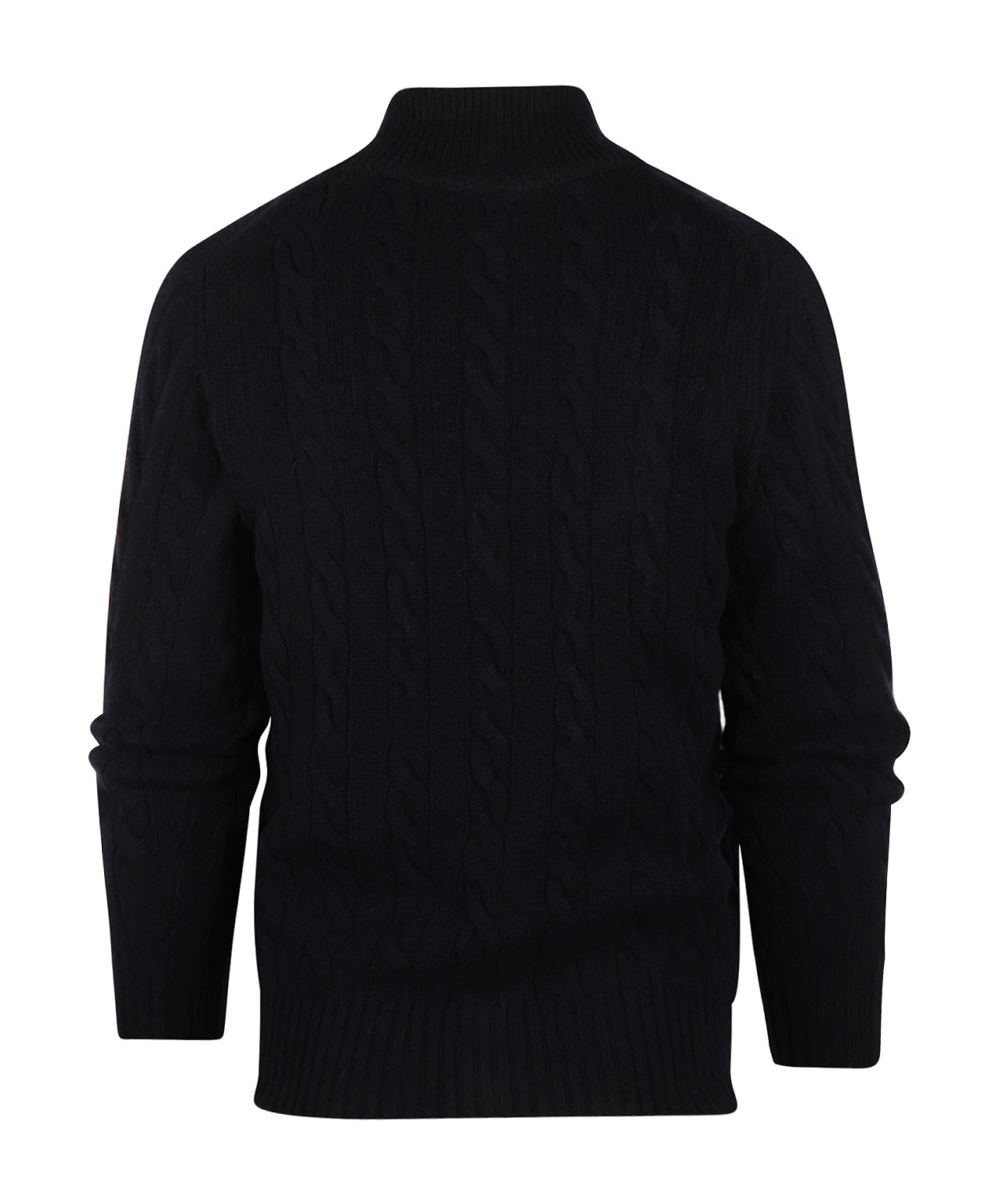 William Lockie Cable Cardigan with Zipper | Navy