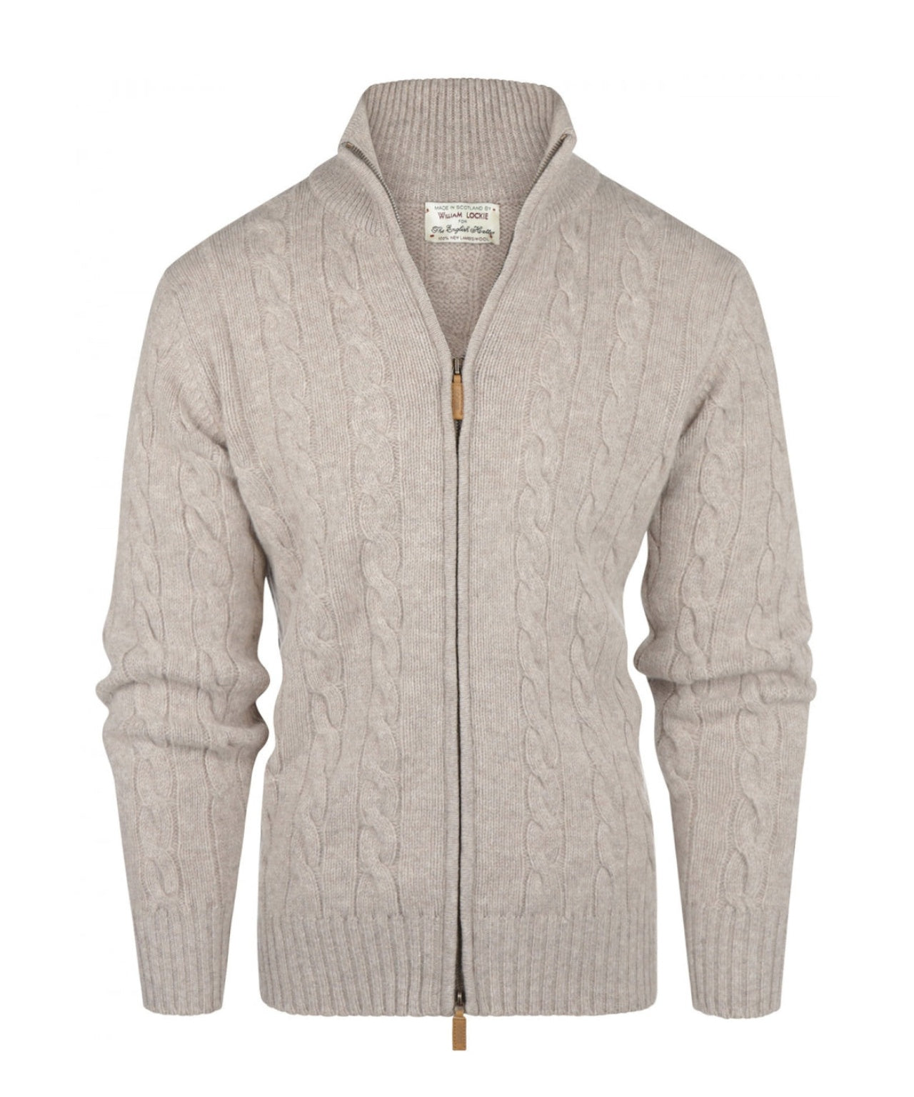 William Lockie Zopfmuster-Strickjacke mit Reißverschluss | Cobble