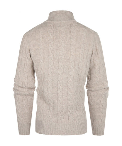 William Lockie Zopfmuster-Strickjacke mit Reißverschluss | Cobble