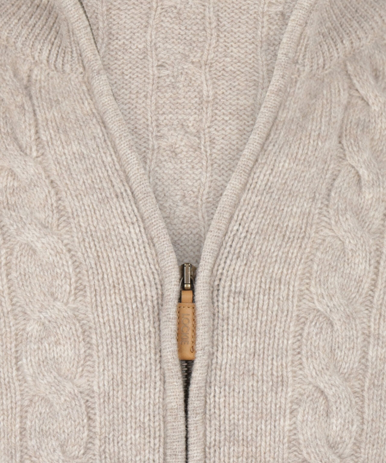 William Lockie Zopfmuster-Strickjacke mit Reißverschluss | Cobble