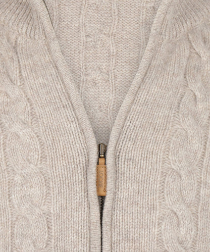 William Lockie Zopfmuster-Strickjacke mit Reißverschluss | Cobble